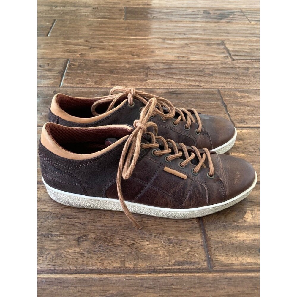 Bull Boxer Brown Tan Leather Casual Sneaker Shoes Men sz 40 Comfort